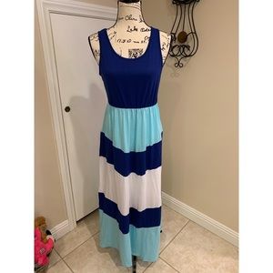 Long chevron tank dress